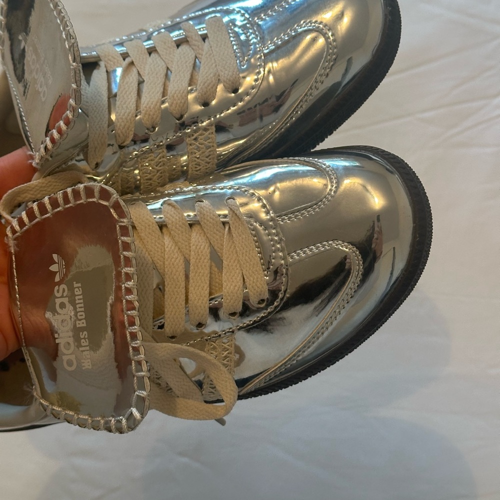Adidas Metallic Silver Sneakers